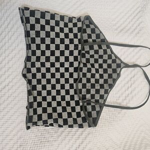 Free People Reverse Racerback Checker Bra Top